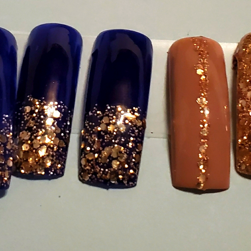 Glitter Me Blue Nails